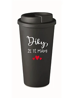 ŽE TĚ  černý termohrnek 475 ml model 22312142 - Giftela
