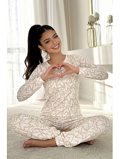 PYŽAMO model 22402763 LONG ECRU - Donna