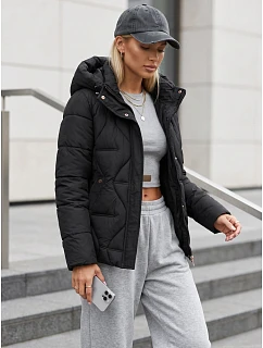 Kurtka damska zimowa pikowana z kapturem czarna model 22350701 - FashionStreet