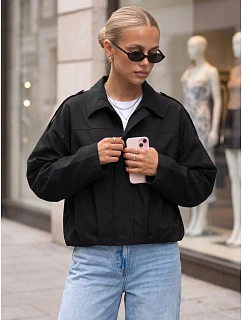 Krótka kurtka damska przejściowa czarna model 22350766 - FashionStreet
