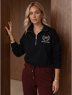 Bluza damska ocieplana ze stójką i czarna model 22554597 - FashionStreet