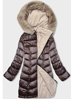 oboustranná dámská zimní bunda s kapucí model 21246417 - S'WEST