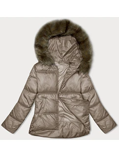 Béžová dámská bunda se střihem model 21246832 - S'WEST
