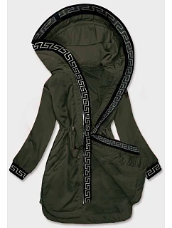 Tenká dámská bunda v khaki barvě s ozdobnou lemovkou model 22222095 - S'WEST
