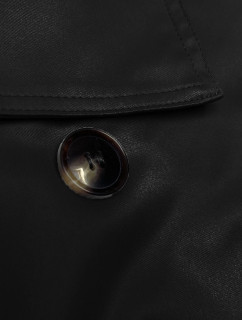 Černá bunda s podšívkou a s klopami (1802#-1)