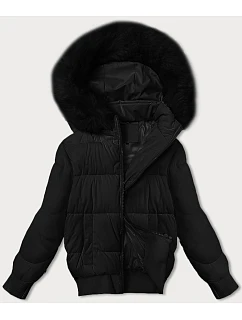 Černá krátká dámská zimní bunda se stahovacími lemy model 21248157 - S'WEST