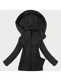 Černá dámská prošívaná bunda s kapucí model 21095890 - J.STYLE