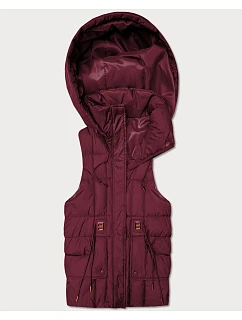bezrękawnik damski z kapturem Goodlookin bordowy model 22037934 - S'WEST