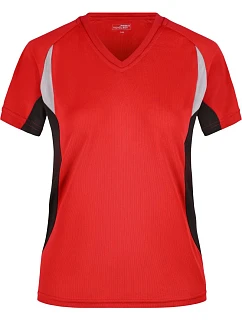 JN 390 Dámské běžecké tričko s výstřihem do V model 22486501 red/black - Daiber