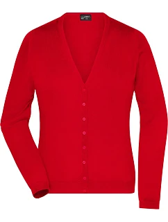 JN 660 Dámský pletený cardigan s výstřihem do V model 22488004 red - Daiber