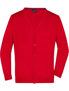JN 661 Pánský pletený cardigan s výstřihem do V model 22488068 red - Daiber
