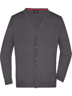 JN 661 Pánský pletený cardigan s výstřihem do V model 22488042 anthracite melange - Daiber