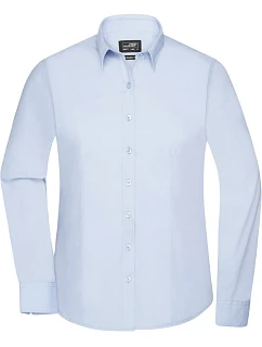 JN 677 Popelínová halenka s dlouhým rukávem model 22436637 light blue - Daiber