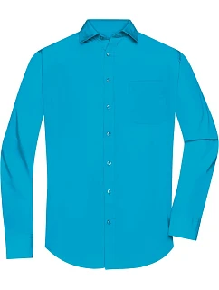 JN Popelínová košile s dlouhým rukávem 02.0 turquoise model 22488214 - Daiber