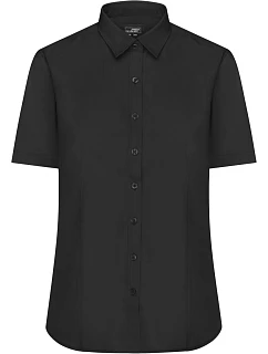 JN 679 Popelínová halenka s krátkým rukávem model 22488230 black - Daiber