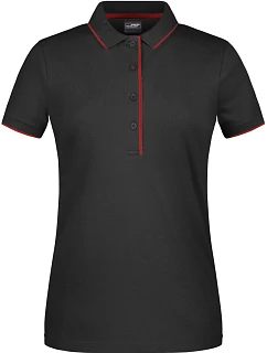 JN Dámské piqué polo s kontrastní légou 02.0 black/red model 22489056 - Daiber