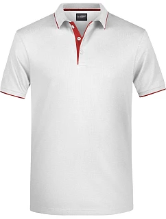 JN Pánské piqué polo s kontrastní légou 02.0 white/red model 22489082 - Daiber