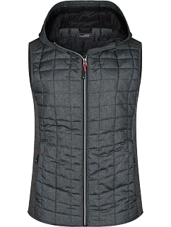 JN Dámská pletená hybridní vesta 02.0 grey melange/anthracite melange model 22489577 - Daiber