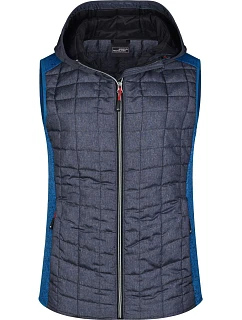 JN Dámská pletená hybridní vesta 02.0 royal melange/anthracite melange model 22489600 - Daiber