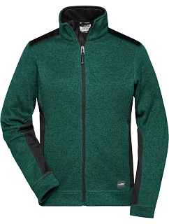 JN Dámská pracovní pletená fleece bunda Strong 02.0 dark green melange/black model 22492721 - Daiber
