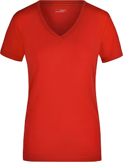 JN Dámské elastické tričko s výstřihem do V 02.0 red model 22494312 - Daiber