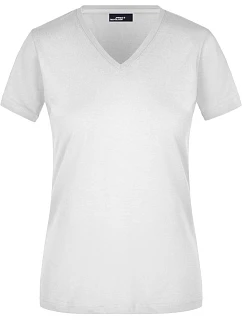 JN Dámské vypasované tričko s výstřihem do V 02.0 white model 22494597 - Daiber