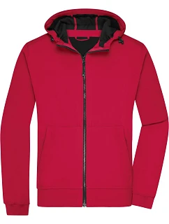 JN 1146 Pánská 2vrstvá softshellová bunda s kapucí model 22530580 red/black - Daiber