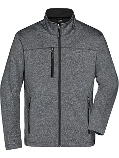 JN Pánská 2vrstvá melanžová softshell bunda 02. dark melange/black model 22530635 - Daiber
