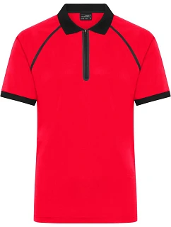 JN Pánské piqué polo se zipem 02. light red/black model 22538320 - Daiber