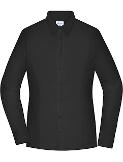 JN Popelínová halenka slim fit s dlouhým rukávem 02. black model 22445760 - Daiber