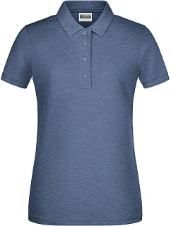 Dámské piqué polo z bio bavlny 02. light denim melange model 22534270 - Daiber