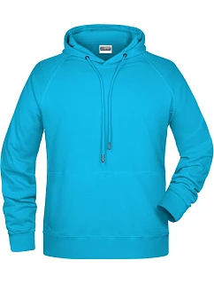 Pánská raglánová mikina s kapucí 02. turquoise model 22435202 - Daiber