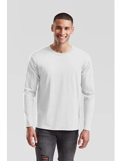 Fruit of the Loom Iconic 195 LSL Pánské tričko z těžké bavlny s dl. rukávem 16.1360 white