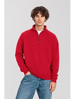 Iconic Premium Zip Neck Sweat Těžká mikina s 1/4 zipem model 22459634 red - Fruit of the Loom