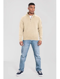 Iconic Premium Zip Neck Sweat Těžká mikina s 1/4 zipem model 22459627 desert sand - Fruit of the Loom