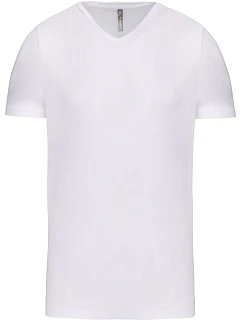 K Pánské elastické tričko s výstřihem do V 20. white model 22511764 - Kariban