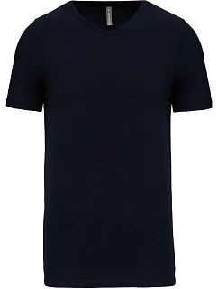 K Pánské elastické tričko s výstřihem do V 20. navy model 22511785 - Kariban