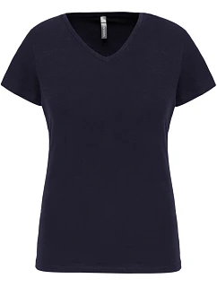 K Dámské elastické tričko s výstřihem do V 20. navy model 22511810 - Kariban
