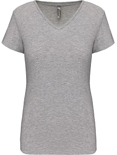 K Dámské elastické tričko s výstřihem do V 20. light grey heather model 22511804 - Kariban