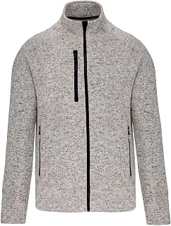 K Pánská melanžová pletená fleecová bunda 20. light grey melange model 22423025 - Kariban