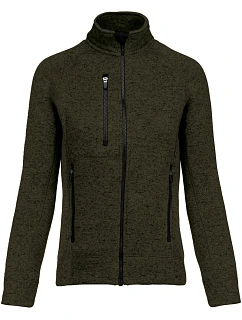 K Dámská melanžová pletená fleecová bunda 20. dark khaki melange model 22423080 - Kariban