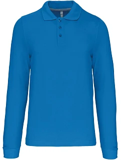 K 243 Pánské piqué polo s dlouhým rukávem model 22507000 tropical blue - Kariban