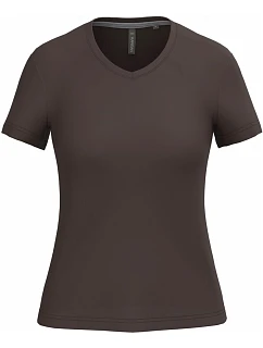 K Dámské tričko s výstřihem do V 20.K chocolate model 22508234 - Kariban