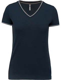 K Dámské piqué tričko s V výstřihem 20.K model 22508604 - Kariban