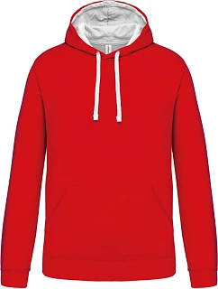 K 446 Kontrastní mikina s kapucí model 22509377 red/white - Kariban
