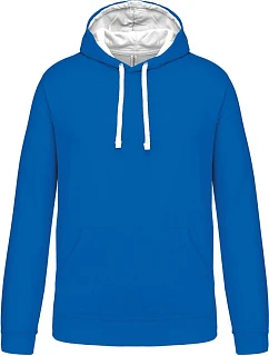 K 446 Kontrastní mikina s kapucí model 22509422 light royal blue/white - Kariban