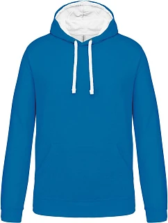 K 446 Kontrastní mikina s kapucí model 22509413 tropical blue/white - Kariban