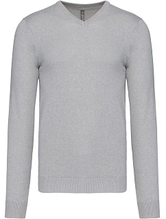 K Pánský svetr s výstřihem do V 20.K grey melange model 22431466 - Kariban