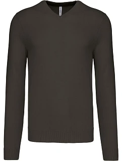 K Pánský svetr s výstřihem do V 20.K dark grey model 22431458 - Kariban