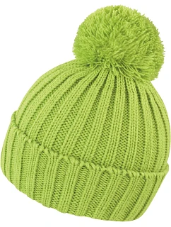 R Pletená čepice s bambulí 28. lime model 22424912 - Result Headwear
